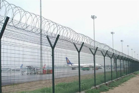 Welded Wire Security Fence With Razor Wire For High Level Security